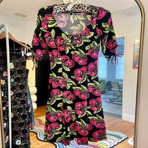 Vintage Betsey Johnson Cherry Print Dress